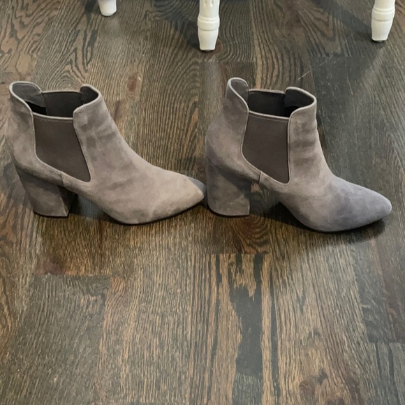 Cole Haan Grey Suede Booties with Block Heel - Picture 1 of 5